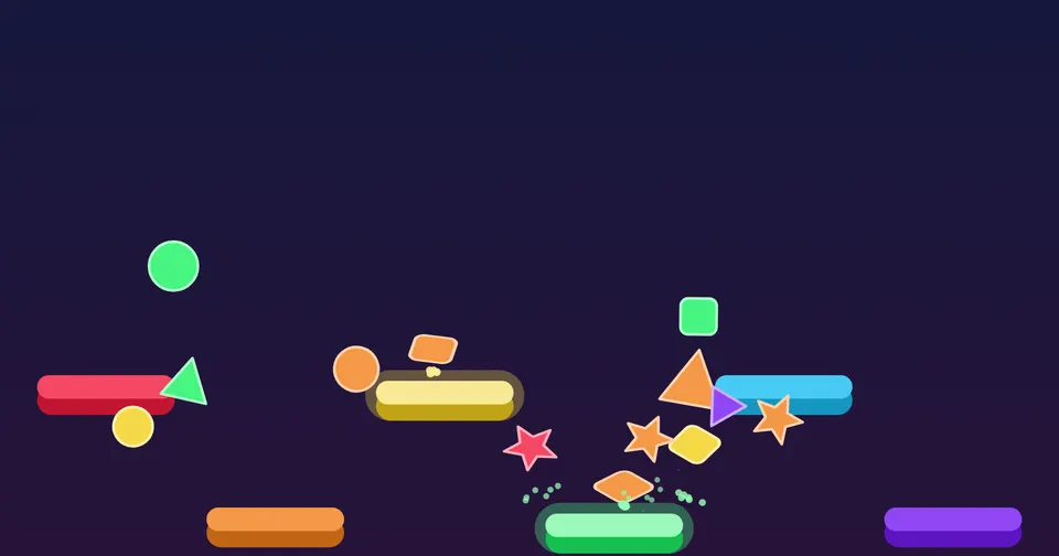 Drums: shapes dropping onto coloured bars