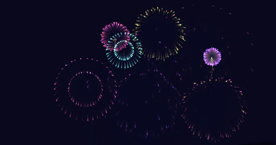 Fireworks: bursts of colour on a night sky