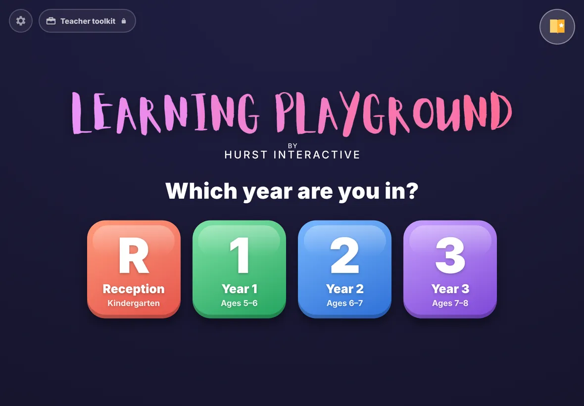 Learning Playground home screen